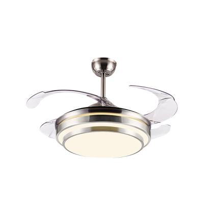 China Modern Temperature Available Led Ceiling Fan With Light Fancy Blade Body Lamp OEM White Wall Switch for sale