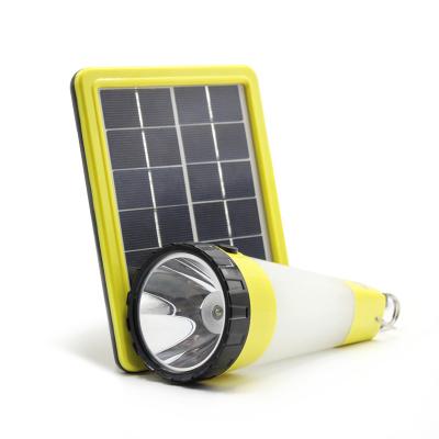 China Camping Lighting Verasol Global Most Popular Powerful Portable Solar LED Torch Rechargeable Solar Panel Flashlight for sale