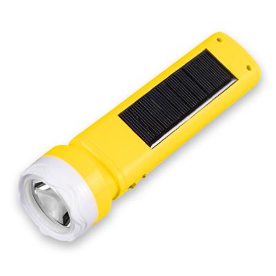 China Wholesale High Brightness Camping Solar Power Led Flashlight USB Rechargeable With Table Light For Study for sale