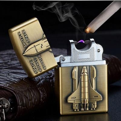 China Finger Touch 2017 Style 3D Arc Lighter Metal USB Lighters Windproof Creative Gifts New Retro Electronic Cheap for sale