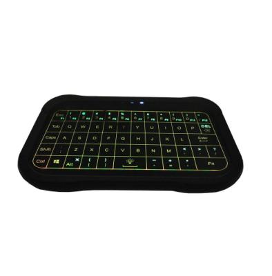 China T18 2.4GHz Mini Wireless Conductive Rubber Keyboard with Touch Screen Three LED Indicators Use for Android TV Box Projector IPTV HTPC PC Laptop for sale