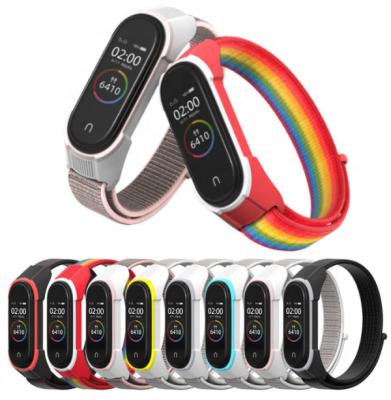 China For Xiaomi MI Band 5 4 3 MI Band 5 Nylon Strap Smart Bracelets Wristband TPU Strap 6 Accessories And MI Band 3456 for sale