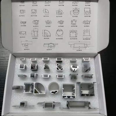 China Hot Sale Decorations Sample Box For LED Aluminum Profiles With Small Pieces for sale