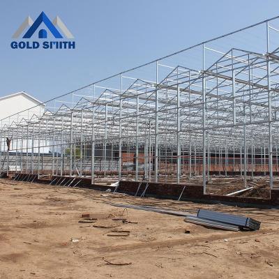 China Factory Price Multi-span Venlo Venlo Type Fruit Flowers Glass Agriculture Greenhouse With Hydroponic System for sale