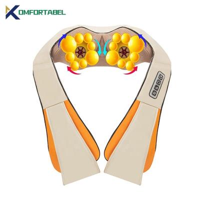 China Rechargeable Cordless Deep Back Back Shoulder Massager Neck Tissue Machine Dropshipping Shiatsu Massage Cervical Shawl for sale