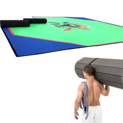 China Vinyl is laminated polyethylene foam Angtian supplier wholesale customized tocross-linked martial arts roll up mat tatami bjj jiu jitsu wrestling mat for sale for sale