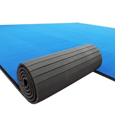 China Vinyl is laminated polyethylene foam tocross-linked mat bonded foam flooring aerobics mat gymnastic roll-out mat for sale