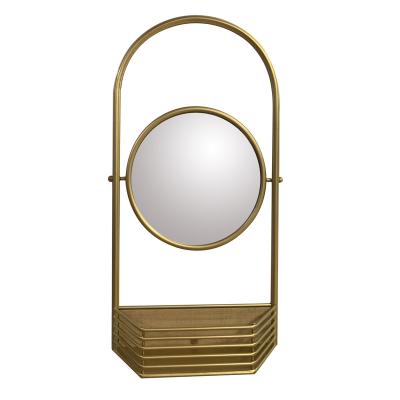 China The Minimalist Seel and Bandsome Vintage Luxury Design Bathroom Dining Room Living Room Wall Metal Decorative Mirror for sale