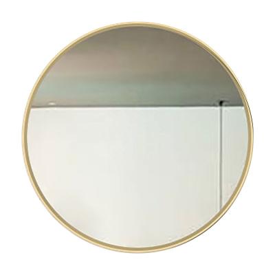 China Art Decor Style Golden Circle Wall Mounted Minimalist Metallic Wall Mounted Vanity Wall Hanging Mirror for sale