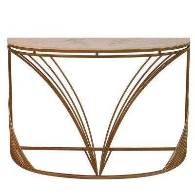 China Long Gold Foldable Entryway Accent Terchi Console Table for sale