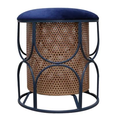 China Factory Direct Handmade Half Round Storage Chair Stools Sofa Side Living Room Lobby Wire Design Storage Metal Tank for sale