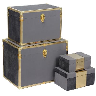 China Elegant Home Decoration Wooden Home Stocked Box For Home Decoration Metal Sheet Jewelry Box Gift Box Organizer for sale