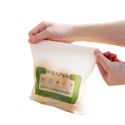 China Household Products Factory Price 100% PLA Biodegradable Food Bag Food Storage Take Out Bag With Zipper for sale