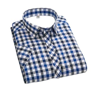 China OEM Anti-pilling T-shirt For Men Plaid Fabric Mens T Shirts Embroidery Designs for sale