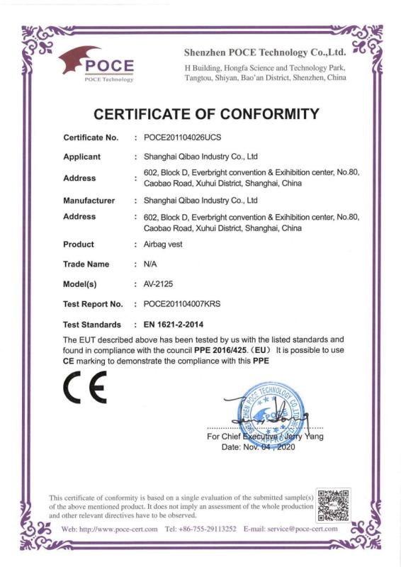 CE - Shanghai Qibao Industry Co., Ltd.