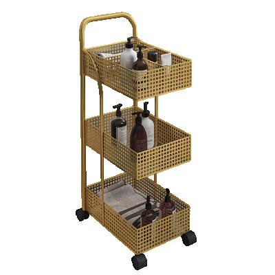 China 2021 Viable New Design Kitchen Bathroom Storage Rack With Handcart for sale