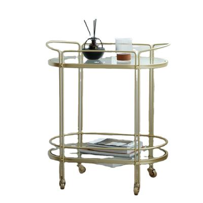 China New Design 2021 Sustainable Kitchen Bathroom Flodable Storage Rack With Handcart for sale