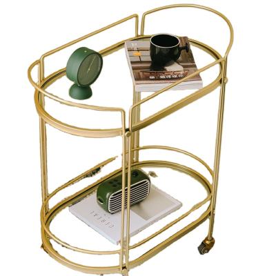 China New Design 2021 Sustainable Kitchen Bathroom Flodable Storage Rack With Handcart for sale