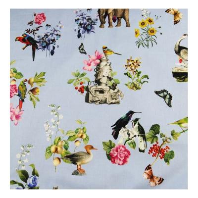 China Breathable Custom Animal Birds Digital Printing Cloth Cotton Fabric For Women Garment for sale