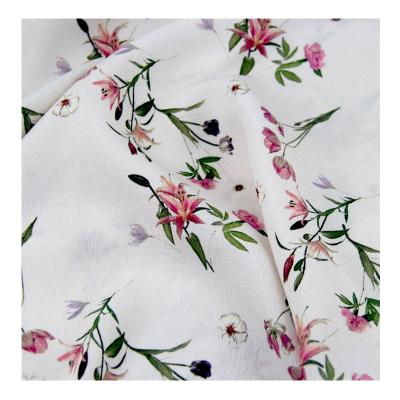 China Breathable Viscous Rayon Ply Crepe Printed Floral Fabric Design For Garment for sale