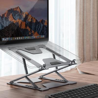 China (Height) Boneruy Height Adjustable Folding Aluminum Foldable Laptop Table Stand for sale