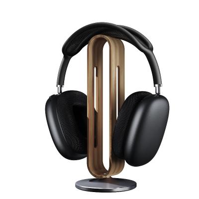 China For Headphone Aluminum Alloy Desktop Universal Base Gaming Headset Bamboo Stand for sale