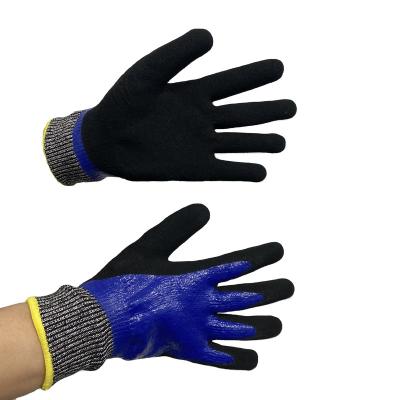 China Durable Nitrile Anti-Cutting Coated Secondary Frosted Working Gloves for sale