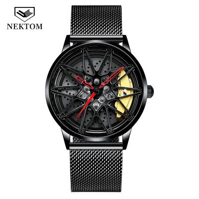 China NEKTOM Day/Date Fashion Men Sport Watch Car Rim Cool Style Hot Selling Drop Shipping Watch for sale