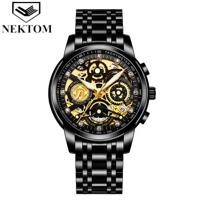 China Wholesale NEKTOM Chronograph Watches Fashion Quartz Watch Business Wrist Quartz Gold Watch for sale