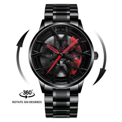 China NEKTOM Day/Date car wheel reloj men's wristwatch Japan quartz movement logo rotation high quality custom made watches for sale