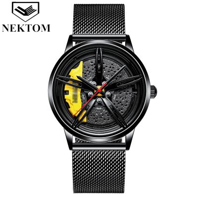 China Week Display Custom Design Watch Car Accessories Watch Vehicle Wheel Hub Rim Watch Personalized for sale