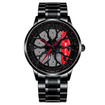 China Wholesale Custom New Car Logo Day/Date NEKTOM Wheel Watch AMG Car Styling Wheel Watch Men Wrist Quartz Rim Watch for sale