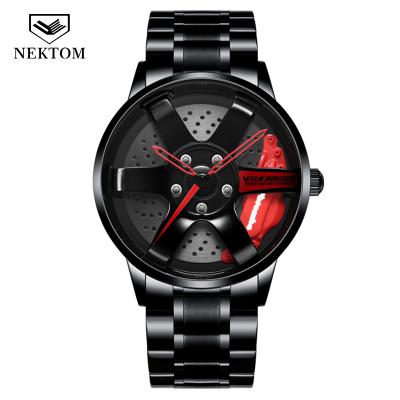 China Super Car Wheel Mens Watches Day/Date Mens Wrist Watches 2020 High Quality Custom Quartz Watch for sale