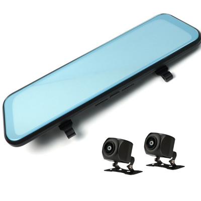 China 10 Inch Full HD 1080p 3 Lens Car DVR Streaming Media Rear View Mirror Car Black Box Dashcam 10inch Full Touch Screen for sale