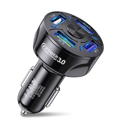 China Metal USB EG 4 Chip Adapter Palladium Phone USB Car Fast Charger LED Light 38W 45w Aluminum Alloy Smart Left Auto High Quality Car for sale