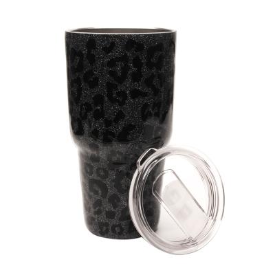 China Business Cheetah Glitter 30oz Tumbler Stainless Steel Coffee Mug Tea Mug Travel Epoxy Vacuum Insulated Mugs DMA71172 for sale