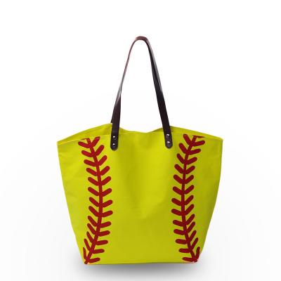 China 2021 NATIONAL Brand Baseball Shoulder Bag Designer Casual Travel Beach Yellow Printing Sport Tote Bag DMA5281 for sale