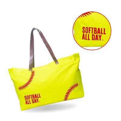 China NATIONAL Ladies Bag Baseball Tote Bags Large Size Handbag Women Canvas Sports Single Shoulder Bag D81477 for sale