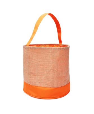 China Viable Wholesale Monogram Pumpkin Halloween Party Bag Bucket For Storage DMA71352 for sale