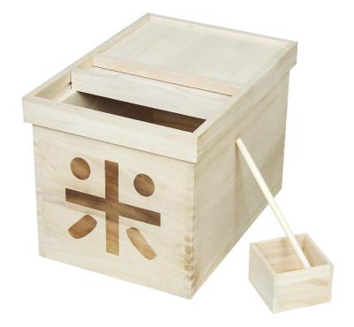 China Factory High Quality Antique Imitation Supplier Low Price Wooden Rice Storage Container With Slip Lid Food Storage Wooden Box for sale