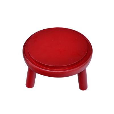 China Wholesale Cheap Homemade Modern Good Round Storage Solid Wood Red Color Solid Wood Stool High Quality Small Price Custom Made for sale