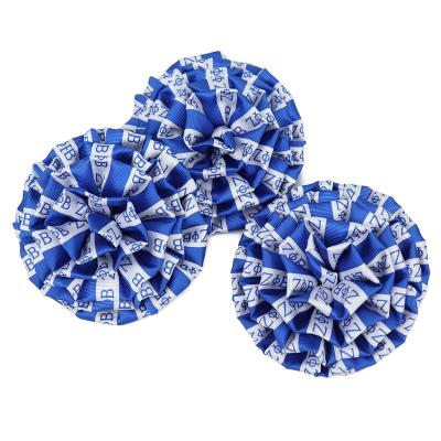 China 100% White Royal Blue Striped Ladies Zeta Phi Beta Accessories Sorority Pins Fashion Handmade Custom Corsage Brooches Polyester Women for sale