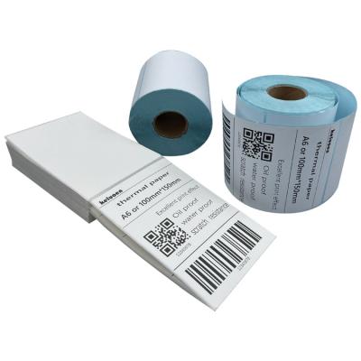 China Free Sample 4X6 Waterproof Packaging Labels Sticker Thermal Paper Roll Label Customized Shipping Label Compatible With Zebra / Dymo for sale