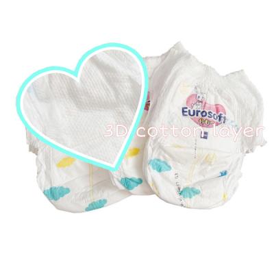 China Baby Products Distributor Eurosoft Hot Sale Baby Diaper Printed Disposable Pants for sale