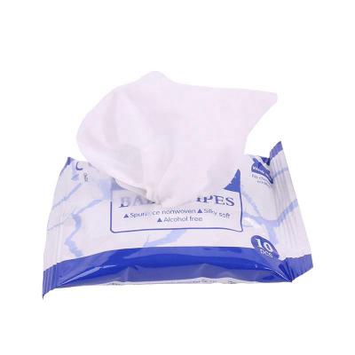 China High Quality Competitive 100% Biodegradable Wet Cleaning Cloths 10pcs/Bag Wet Wipes For Baby for sale