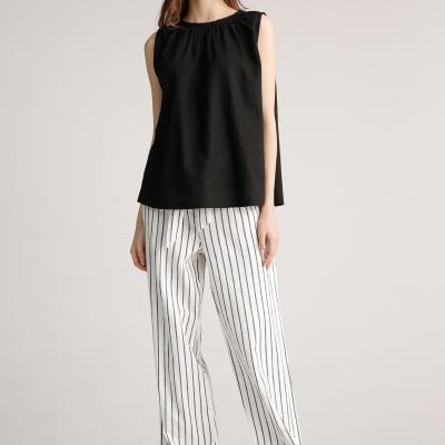 China Ladies Striped Llinen Cotton Pant en venta