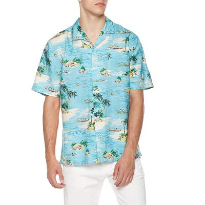 Cina Camicia hawaiana casuale tropicale di affari dell'OEM delle camice della breve manica degli uomini di tela stampati in vendita