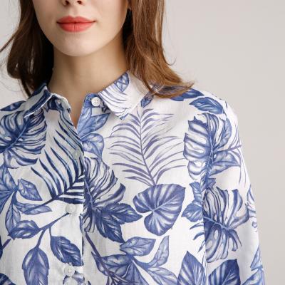 China Blusa floral de la manga floja de la pulsera de las mujeres en venta