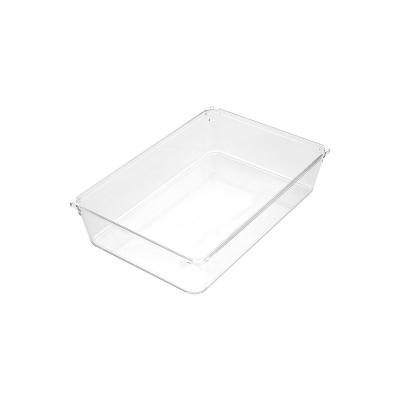 China Viable Clear Plastic Drawer Tray Bathroom Vanity Cosmetic Drawer Kitchen Drawer Organizer Set Cutlery Organizer for sale