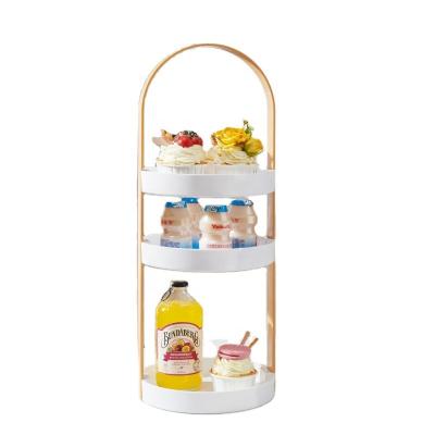 China Luxury Morden Low MOQ 3 Tier Makeup Organizer for Dessert Rack Display with Handle for sale